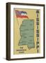 Mississippi - Detailed Map of State-Lantern Press-Framed Art Print