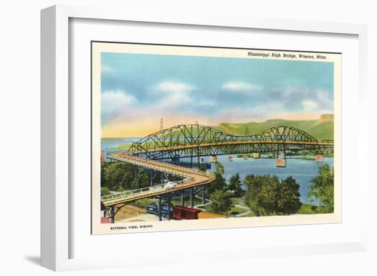 Mississippi High Bridge, Winona, Minneapolis-null-Framed Art Print