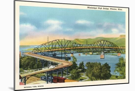 Mississippi High Bridge, Winona, Minneapolis-null-Mounted Art Print