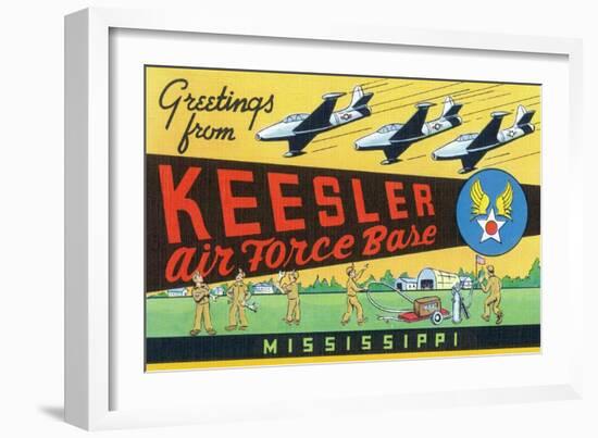 Mississippi - Keesler Air Force Base, Large Letter Scenes-Lantern Press-Framed Art Print