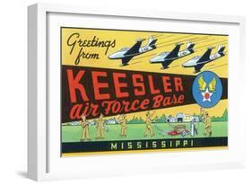 Mississippi - Keesler Air Force Base, Large Letter Scenes-Lantern Press-Framed Art Print