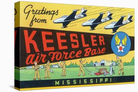 Mississippi - Keesler Air Force Base, Large Letter Scenes-Lantern Press-Stretched Canvas