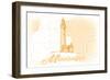 Mississippi - Lighthouse - Yellow - Coastal Icon-Lantern Press-Framed Art Print