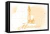 Mississippi - Lighthouse - Yellow - Coastal Icon-Lantern Press-Framed Stretched Canvas