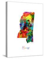 Mississippi Map-Michael Tompsett-Stretched Canvas