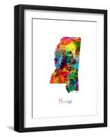 Mississippi Map-Michael Tompsett-Framed Art Print