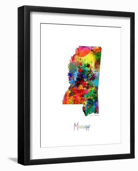 Mississippi Map-Michael Tompsett-Framed Art Print