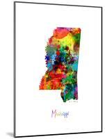 Mississippi Map-Michael Tompsett-Mounted Art Print