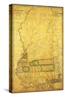 Mississippi - Panoramic Map-Lantern Press-Stretched Canvas