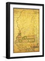 Mississippi - Panoramic Map-Lantern Press-Framed Art Print