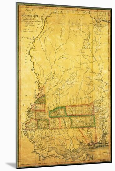 Mississippi - Panoramic Map-Lantern Press-Mounted Art Print