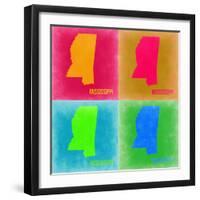 Mississippi Pop Art Map 2-NaxArt-Framed Art Print