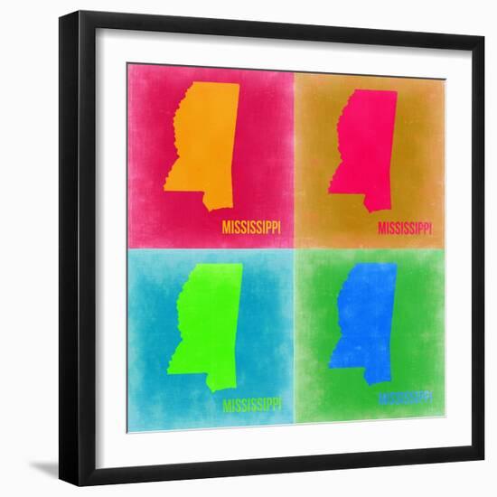 Mississippi Pop Art Map 2-NaxArt-Framed Art Print