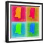 Mississippi Pop Art Map 2-NaxArt-Framed Art Print