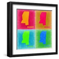 Mississippi Pop Art Map 2-NaxArt-Framed Art Print