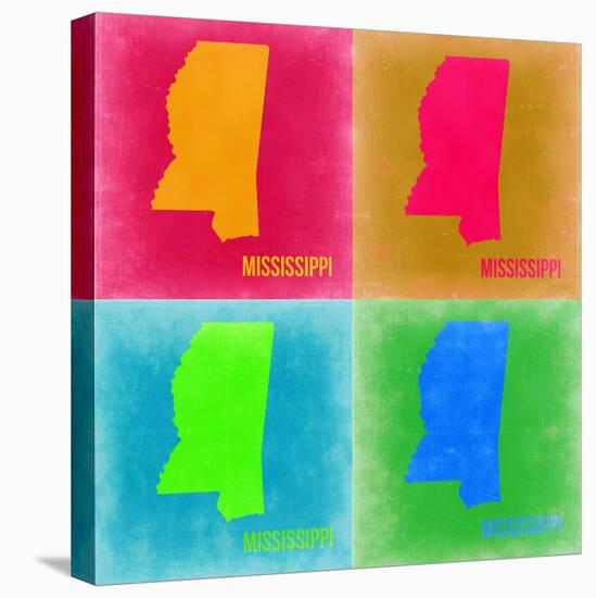 Mississippi Pop Art Map 2-NaxArt-Stretched Canvas