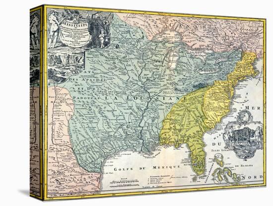 Mississippi Region, 1687-null-Stretched Canvas