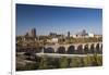 Mississippi River and City Skyline, Minneapolis, Minnesota, USA-Walter Bibikow-Framed Photographic Print