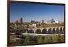 Mississippi River and City Skyline, Minneapolis, Minnesota, USA-Walter Bibikow-Framed Photographic Print