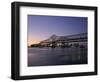 Mississippi River Bridge in the Evening and City Beyond, New Orleans, Louisiana-Charles Bowman-Framed Photographic Print