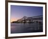 Mississippi River Bridge in the Evening and City Beyond, New Orleans, Louisiana-Charles Bowman-Framed Photographic Print