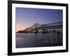 Mississippi River Bridge in the Evening and City Beyond, New Orleans, Louisiana-Charles Bowman-Framed Photographic Print