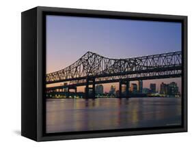 Mississippi River Bridge, New Orleans, Louisiana, USA-Charles Bowman-Framed Stretched Canvas