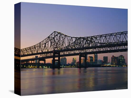 Mississippi River Bridge, New Orleans, Louisiana, USA-Charles Bowman-Stretched Canvas