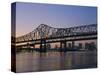 Mississippi River Bridge, New Orleans, Louisiana, USA-Charles Bowman-Stretched Canvas