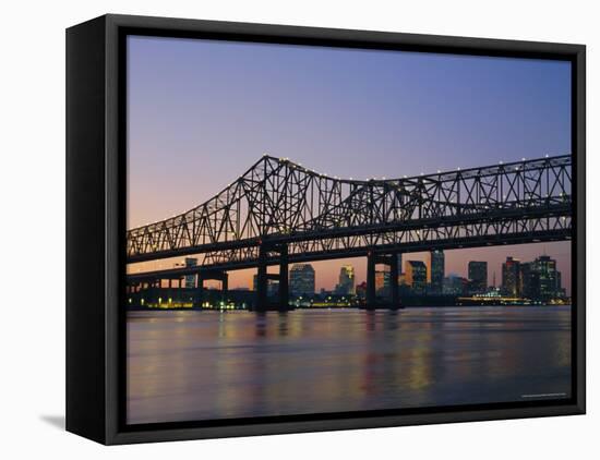 Mississippi River Bridge, New Orleans, Louisiana, USA-Charles Bowman-Framed Stretched Canvas