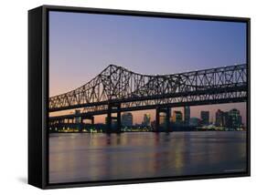 Mississippi River Bridge, New Orleans, Louisiana, USA-Charles Bowman-Framed Stretched Canvas