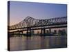 Mississippi River Bridge, New Orleans, Louisiana, USA-Charles Bowman-Stretched Canvas