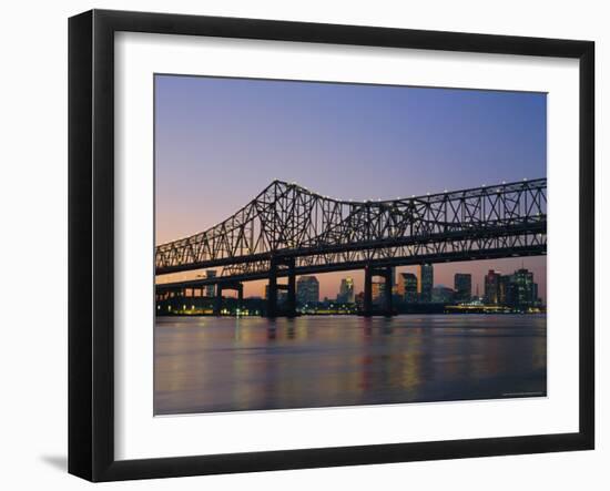 Mississippi River Bridge, New Orleans, Louisiana, USA-Charles Bowman-Framed Photographic Print