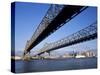 Mississippi River Bridge, New Orleans, Louisiana, USA-null-Stretched Canvas