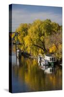Mississippi River Houseboats, Autumn, Minneapolis, Minnesota, USA-Walter Bibikow-Stretched Canvas