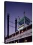 Mississippi River Steamboat Smokestacks and Bridge-Carol Highsmith-Stretched Canvas