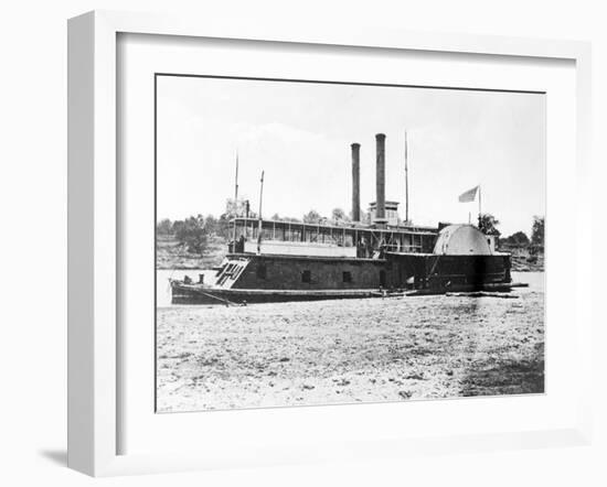 Mississippi River, U.S. Gunboat Fort Hindman, Civil War-Lantern Press-Framed Art Print