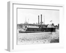 Mississippi River, U.S. Gunboat Fort Hindman, Civil War-Lantern Press-Framed Art Print