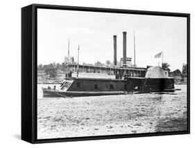 Mississippi River, U.S. Gunboat Fort Hindman, Civil War-Lantern Press-Framed Stretched Canvas