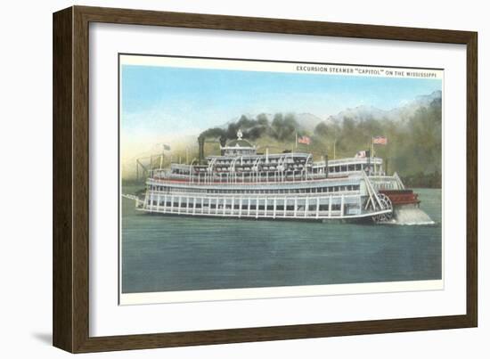 Mississippi Riverboat Capitol-null-Framed Art Print