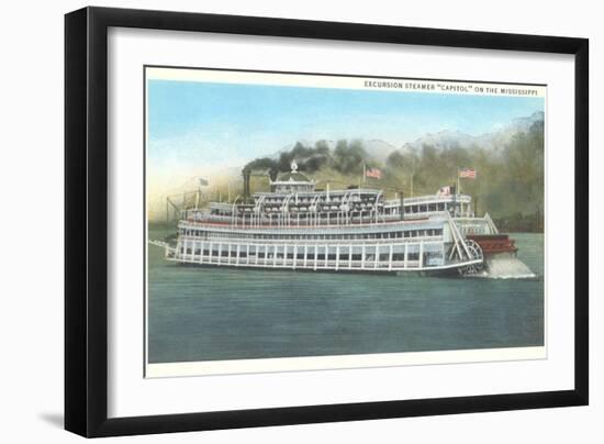 Mississippi Riverboat Capitol-null-Framed Art Print