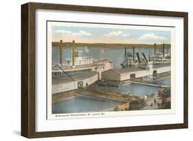 Mississippi Riverfront, St. Louis, Missouri-null-Framed Art Print