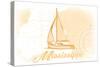 Mississippi - Sailboat - Yellow - Coastal Icon-Lantern Press-Stretched Canvas