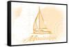 Mississippi - Sailboat - Yellow - Coastal Icon-Lantern Press-Framed Stretched Canvas