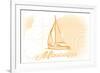 Mississippi - Sailboat - Yellow - Coastal Icon-Lantern Press-Framed Art Print