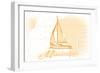 Mississippi - Sailboat - Yellow - Coastal Icon-Lantern Press-Framed Art Print