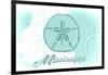 Mississippi - Sand Dollar - Teal - Coastal Icon-Lantern Press-Framed Art Print