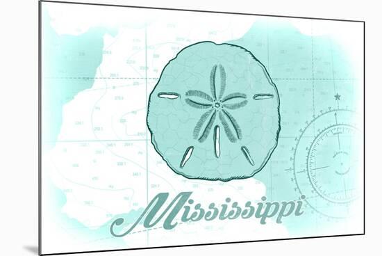 Mississippi - Sand Dollar - Teal - Coastal Icon-Lantern Press-Mounted Premium Giclee Print