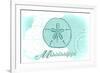 Mississippi - Sand Dollar - Teal - Coastal Icon-Lantern Press-Framed Art Print