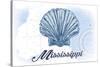 Mississippi - Scallop Shell - Blue - Coastal Icon-Lantern Press-Stretched Canvas